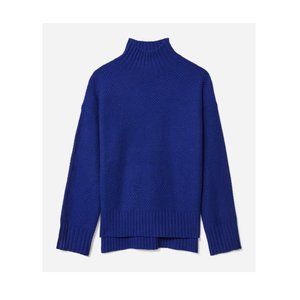 Everlane, The Cashmere Stroopwafel Turtleneck, XS Cobalt